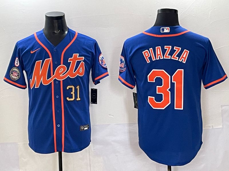 Men 2025 New York Mets #31 Piazza Blue Game Nike MLB Jersey style 012->new york mets->MLB Jersey